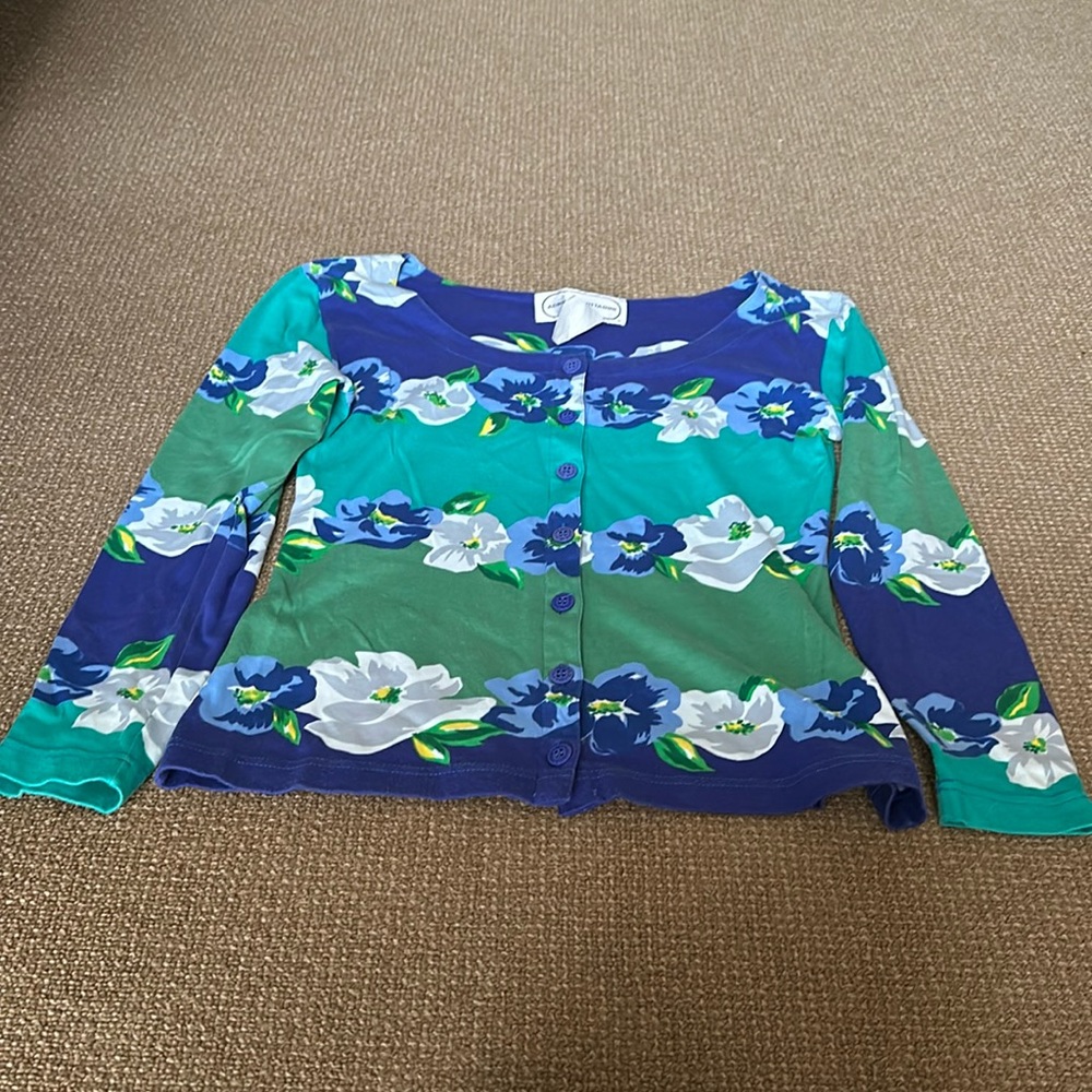 Adrienne Vittadini Sport floral blue and green top